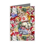 Pattern Kitten Christmas Mini Greeting Card