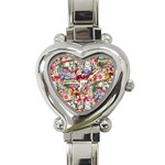 Pattern Kitten Christmas Heart Italian Charm Watch