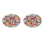 Pattern Kitten Christmas Cufflinks (Oval)