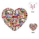 Pattern Kitten Christmas Playing Cards Single Design (Heart)