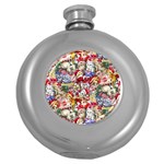 Pattern Kitten Christmas Round Hip Flask (5 oz)