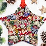 Pattern Kitten Christmas Star Ornament (Two Sides)