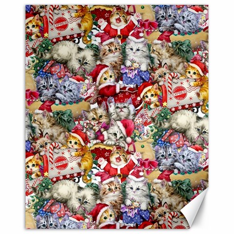 Pattern Kitten Christmas Canvas 16  x 20  from ArtsNow.com 15.75 x19.29  Canvas - 1