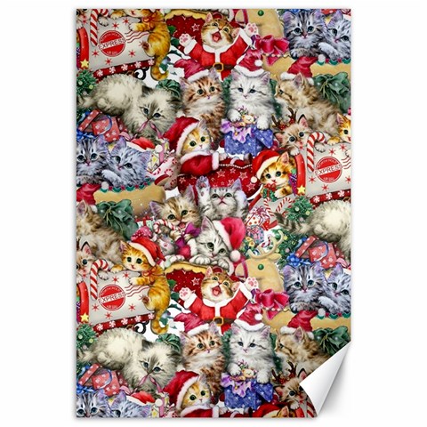 Pattern Kitten Christmas Canvas 24  x 36  from ArtsNow.com 23.35 x34.74  Canvas - 1