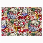 Pattern Kitten Christmas Large Glasses Cloth