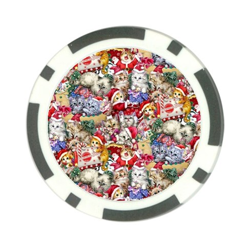 Pattern Kitten Christmas Poker Chip Card Guard from ArtsNow.com Front