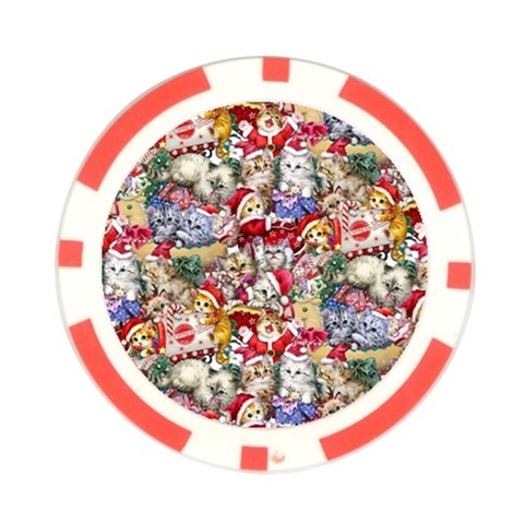 Pattern Kitten Christmas Poker Chip Card Guard from ArtsNow.com Front