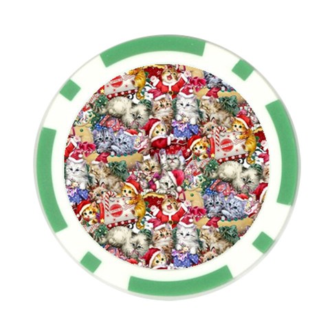 Pattern Kitten Christmas Poker Chip Card Guard from ArtsNow.com Front