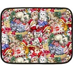 Pattern Kitten Christmas Fleece Blanket (Mini)