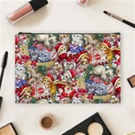 Pattern Kitten Christmas Cosmetic Bag (Large)