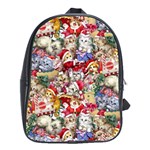 Pattern Kitten Christmas School Bag (Large)