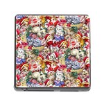 Pattern Kitten Christmas Memory Card Reader (Square 5 Slot)