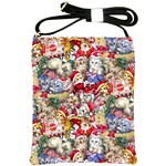 Pattern Kitten Christmas Shoulder Sling Bag