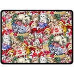 Pattern Kitten Christmas Fleece Blanket (Large)