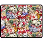 Pattern Kitten Christmas Fleece Blanket (Medium)