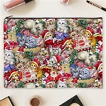 Pattern Kitten Christmas Cosmetic Bag (XXXL)