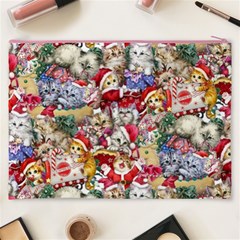 Pattern Kitten Christmas Cosmetic Bag (XXXL) from ArtsNow.com Back