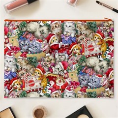 Pattern Kitten Christmas Cosmetic Bag (XXXL) from ArtsNow.com Back