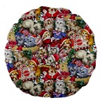 Pattern Kitten Christmas Large 18  Premium Round Cushions