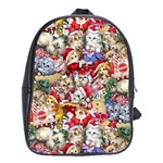 Pattern Kitten Christmas School Bag (XL)