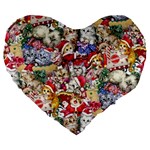 Pattern Kitten Christmas Large 19  Premium Heart Shape Cushions