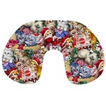 Pattern Kitten Christmas Travel Neck Pillow