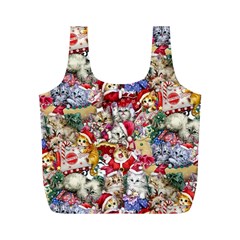 Pattern Kitten Christmas Full Print Recycle Bag (M) from ArtsNow.com Back