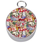 Pattern Kitten Christmas Silver Compasses