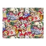 Pattern Kitten Christmas Two Sides Premium Plush Fleece Blanket (Mini)