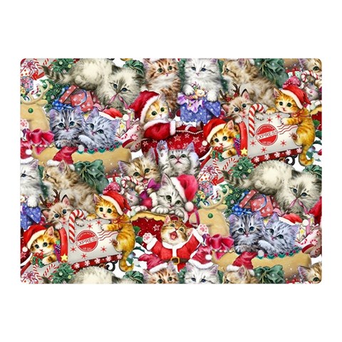 Pattern Kitten Christmas Two Sides Premium Plush Fleece Blanket (Mini) from ArtsNow.com 35 x27  Blanket Back