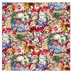 Pattern Kitten Christmas Square Satin Scarf (36  x 36 )