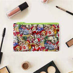 Pattern Kitten Christmas Cosmetic Bag (XS) from ArtsNow.com Front