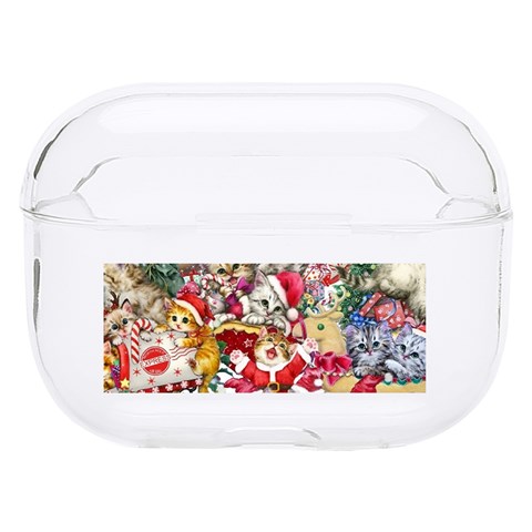 Pattern Kitten Christmas Hard PC AirPods Pro Case from ArtsNow.com Front