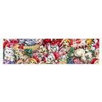 Pattern Kitten Christmas Oblong Satin Scarf (16  x 60 )