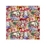 Pattern Kitten Christmas Square Satin Scarf (30  x 30 )