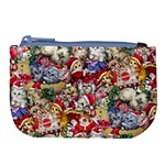 Pattern Kitten Christmas Large Coin Purse