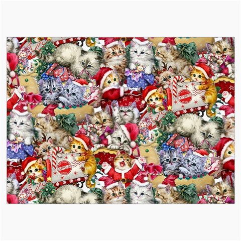 Pattern Kitten Christmas Roll Up Canvas Pencil Holder (L) from ArtsNow.com Front