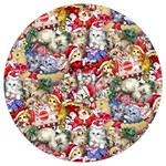 Pattern Kitten Christmas Round Trivet