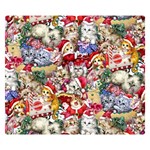 Pattern Kitten Christmas Premium Plush Fleece Blanket (Small)