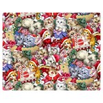 Pattern Kitten Christmas Premium Plush Fleece Blanket (Medium)