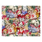 Pattern Kitten Christmas Premium Plush Fleece Blanket (Large)