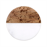 Pattern Kitten Christmas Classic Marble Wood Coaster (Round) 