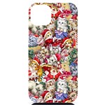 Pattern Kitten Christmas iPhone 14 Plus Black UV Print Case