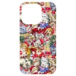 Pattern Kitten Christmas iPhone 14 Pro Black UV Print Case