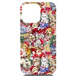 Pattern Kitten Christmas iPhone 14 Pro Max Black UV Print Case