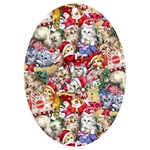 Pattern Kitten Christmas UV Print Acrylic Ornament Oval