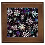 Shiny Winter Snowflake Abstract Christmas Cold Crystal December Framed Tile