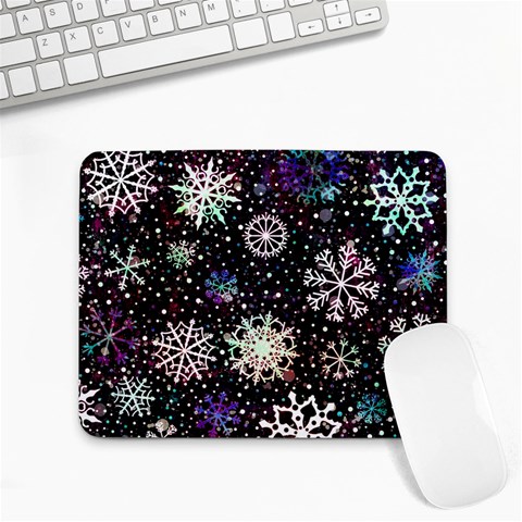 Shiny Winter Snowflake Abstract Christmas Cold Crystal December Small Mousepad from ArtsNow.com Front