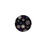 Shiny Winter Snowflake Abstract Christmas Cold Crystal December 1  Mini Buttons