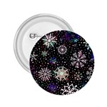 Shiny Winter Snowflake Abstract Christmas Cold Crystal December 2.25  Buttons